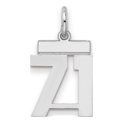Sterling Silver Number 71 Charm