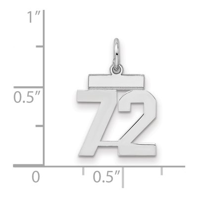 Sterling Silver Number 72 Charm – view 2