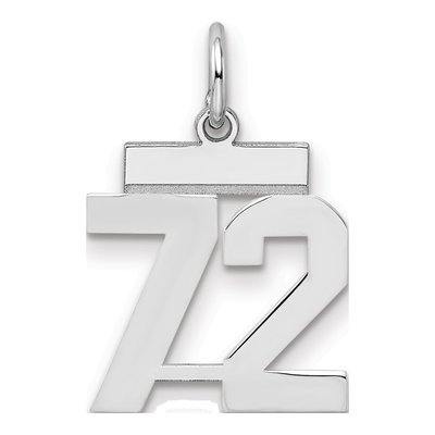 Sterling Silver Number 72 Charm