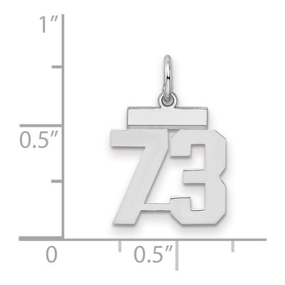 Sterling Silver Number 73 Pendant – view 3