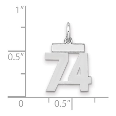 Sterling Silver Number 74 Charm – view 2