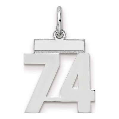 Sterling Silver Number 74 Charm