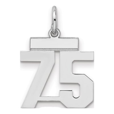 Sterling Silver Number 75 Charm