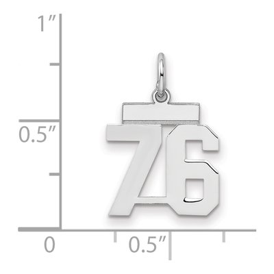 Sterling Silver Number 76 Charm – view 2