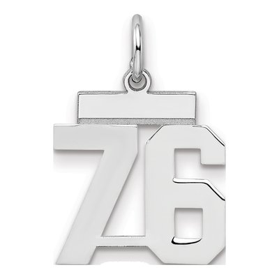 Sterling Silver Number 76 Charm