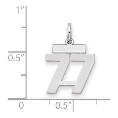 Sterling Silver Number 77 Pendant – view 2