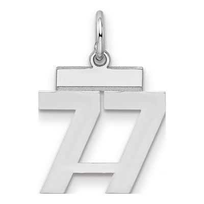 Sterling Silver Number 77 Pendant