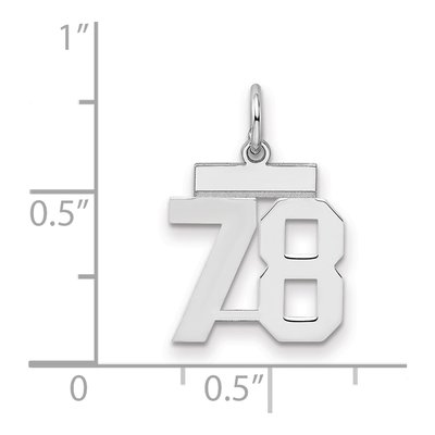Sterling Silver Number 78 Charm – view 2
