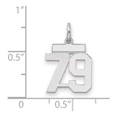 Sterling Silver Number 79 Charm – view 2