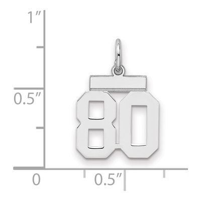 Sterling Silver Number 80 Charm – view 2