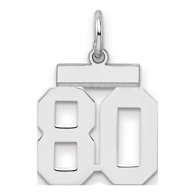 Sterling Silver Number 80 Charm