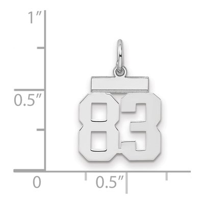 Sterling Silver Number 83 Charm – view 2