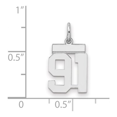 Sterling Silver Number 91 Charm – view 2