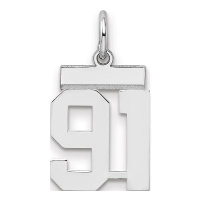 Sterling Silver Number 91 Charm