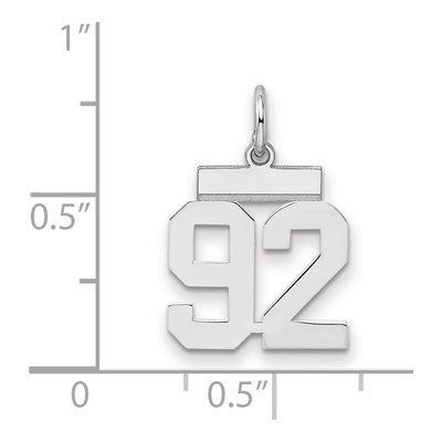 Sterling Silver Number 92 Charm – view 2