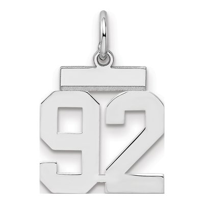 Sterling Silver Number 92 Charm