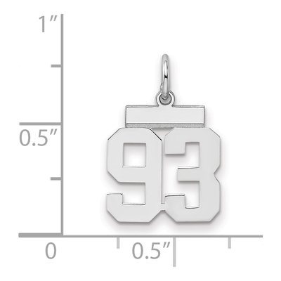 Sterling Silver Number 93 Charm – view 2