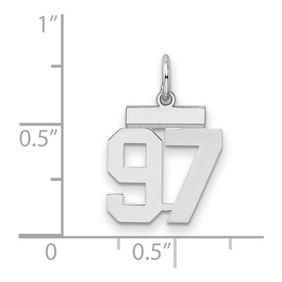 Sterling Silver Number 97 Charm – view 2