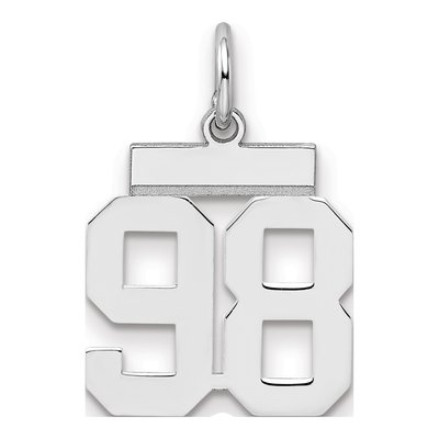 Sterling Silver Number 98 Charm