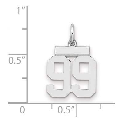Sterling Silver Number 99 Pendant – view 3