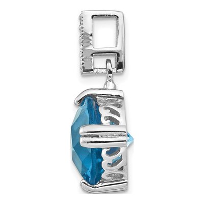 Sterling Silver Blue & Clear CZ Pendant & Earring Set – view 5