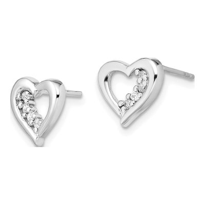 Sterling Silver CZ Heart Earring & Pendant Set – view 3