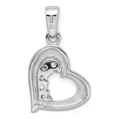 Sterling Silver CZ Heart Earring & Pendant Set – view 4