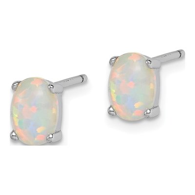 Sterling Silver Created Opal Pendant & Earrings Set – view 3