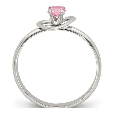 Girls' Sterling Silver Pink CZ Heart Jewelry Set – view 4