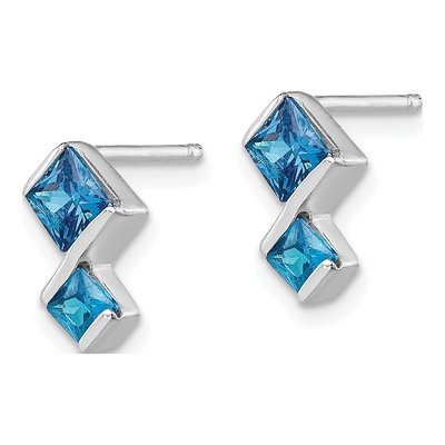 Sterling Silver Blue Topaz Pendant & Earring Set – view 3