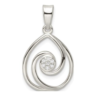Sterling Silver CZ Teardrop Pendant & Earring Set – view 5