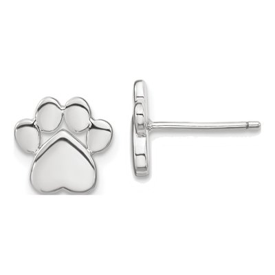 Sterling Silver Paw Print Necklace & Earring Set – view 3