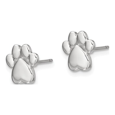 Sterling Silver Paw Print Necklace & Earring Set – view 4