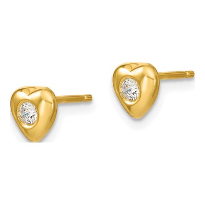 Girls' Sterling Silver CZ Heart Necklace & Earring Set – view 4
