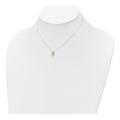 Girls' Sterling Silver CZ Heart Necklace & Earring Set – view 5