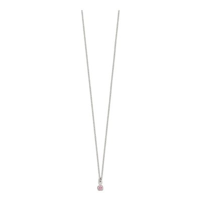 Girls' Sterling Silver Pink CZ Necklace & Earrings Set – view 6