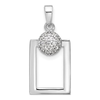 Sterling Silver CZ Rectangle Earrings & Pendant Set – view 4