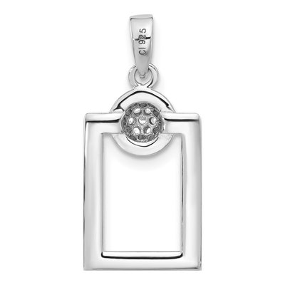 Sterling Silver CZ Rectangle Earrings & Pendant Set – view 6