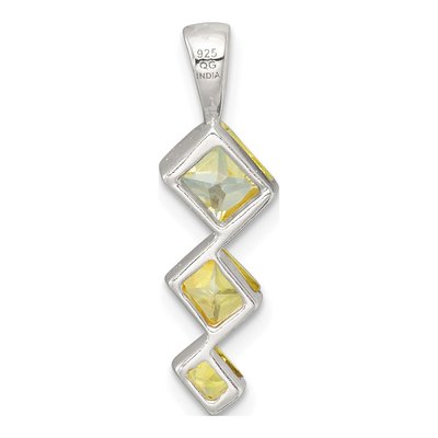 Sterling Silver Yellow CZ Pendant & Earring Set – view 5