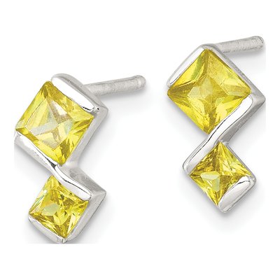 Sterling Silver Yellow CZ Pendant & Earring Set – view 6