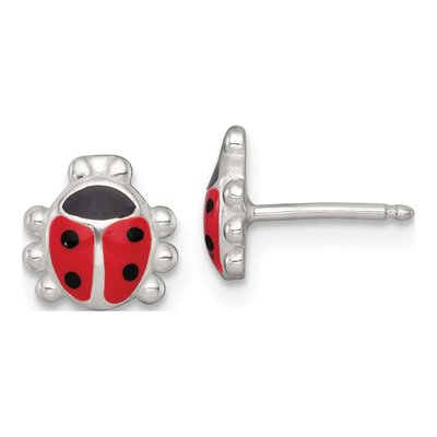 Sterling Silver Ladybug Necklace & Earrings Set – view 3