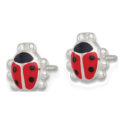 Sterling Silver Ladybug Necklace & Earrings Set – view 4