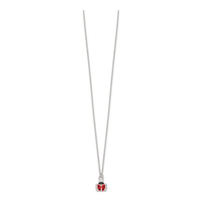 Sterling Silver Ladybug Necklace & Earrings Set – view 7