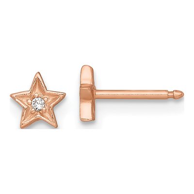 Girls' Sterling Silver Star CZ Necklace & Earring Set – view 2