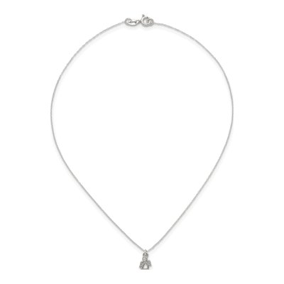 Girls' Sterling Silver CZ Angel Necklace & Earring Set – view 5