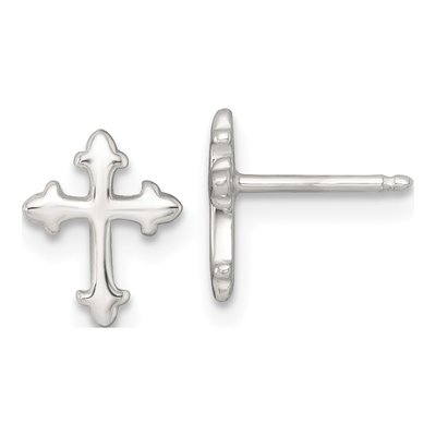 Girls' Sterling Silver Cross Necklace & Earring Set – view 3