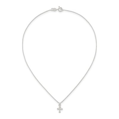 Girls' Sterling Silver Cross Necklace & Earring Set – view 6