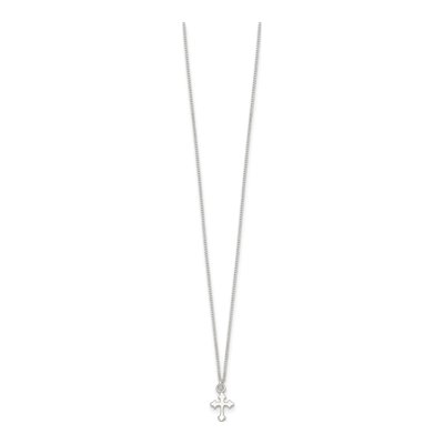 Girls' Sterling Silver Cross Necklace & Earring Set – view 7