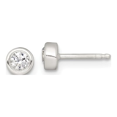 Girls' Sterling Silver CZ Necklace & Earring Set – view 2