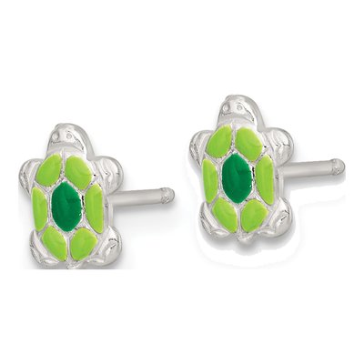 Girls' Sterling Silver Green Turtle Necklace & Earring Set – view 4